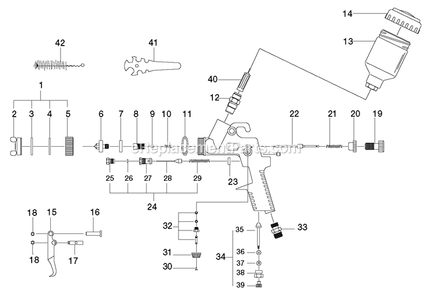 Page A Diagram and Parts List for PSH2 Type 0 Porter Cable Air Tool